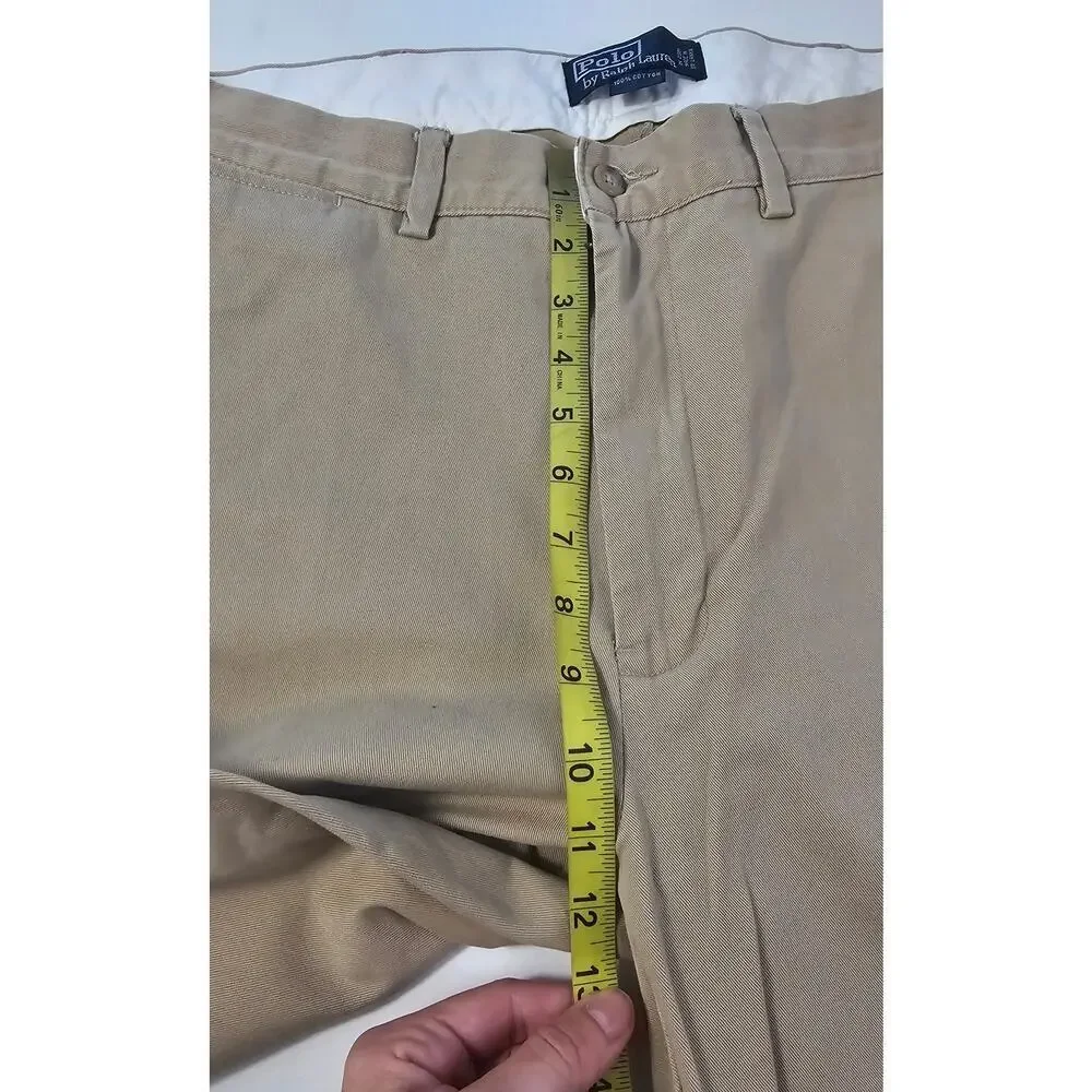 36 / 30 chino khaki cotton polo ralph lauren pants mens preppy work casual